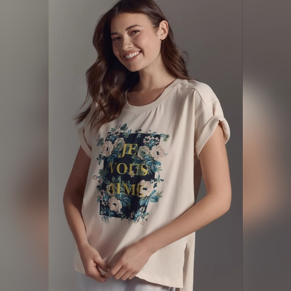 Anthropologie Floral French Oversized Shirt - Picture 2 of 9